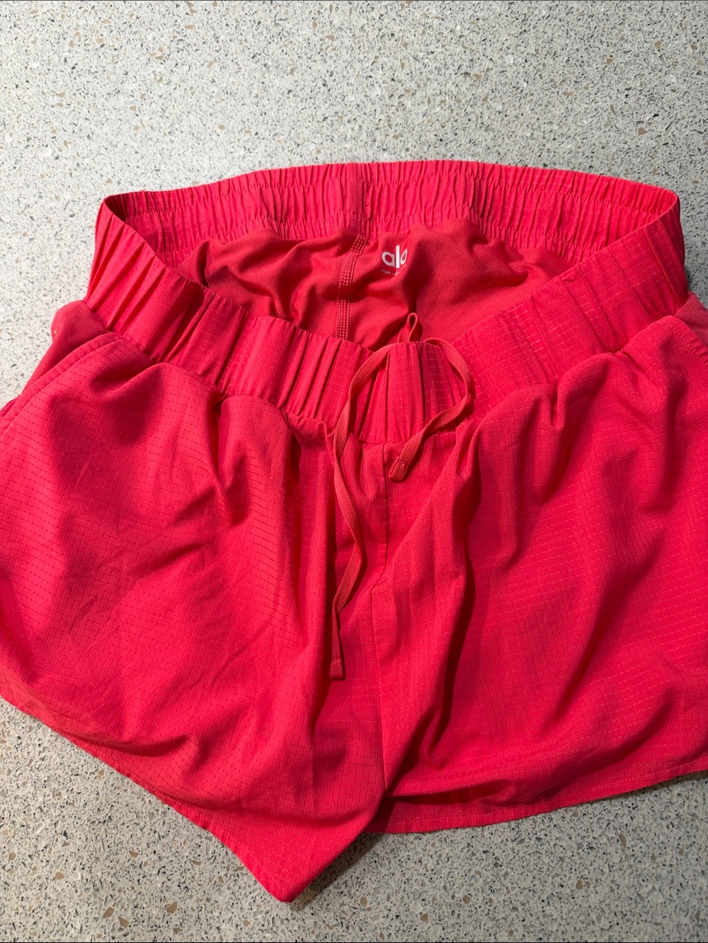 ALO Yoga Bright Red Athletic Drawstring Shorts
